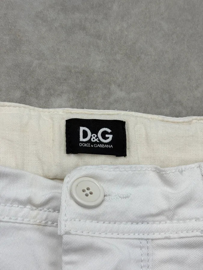 SS2004 Dolce & Gabbana White Cargo Shorts parVxgc 7