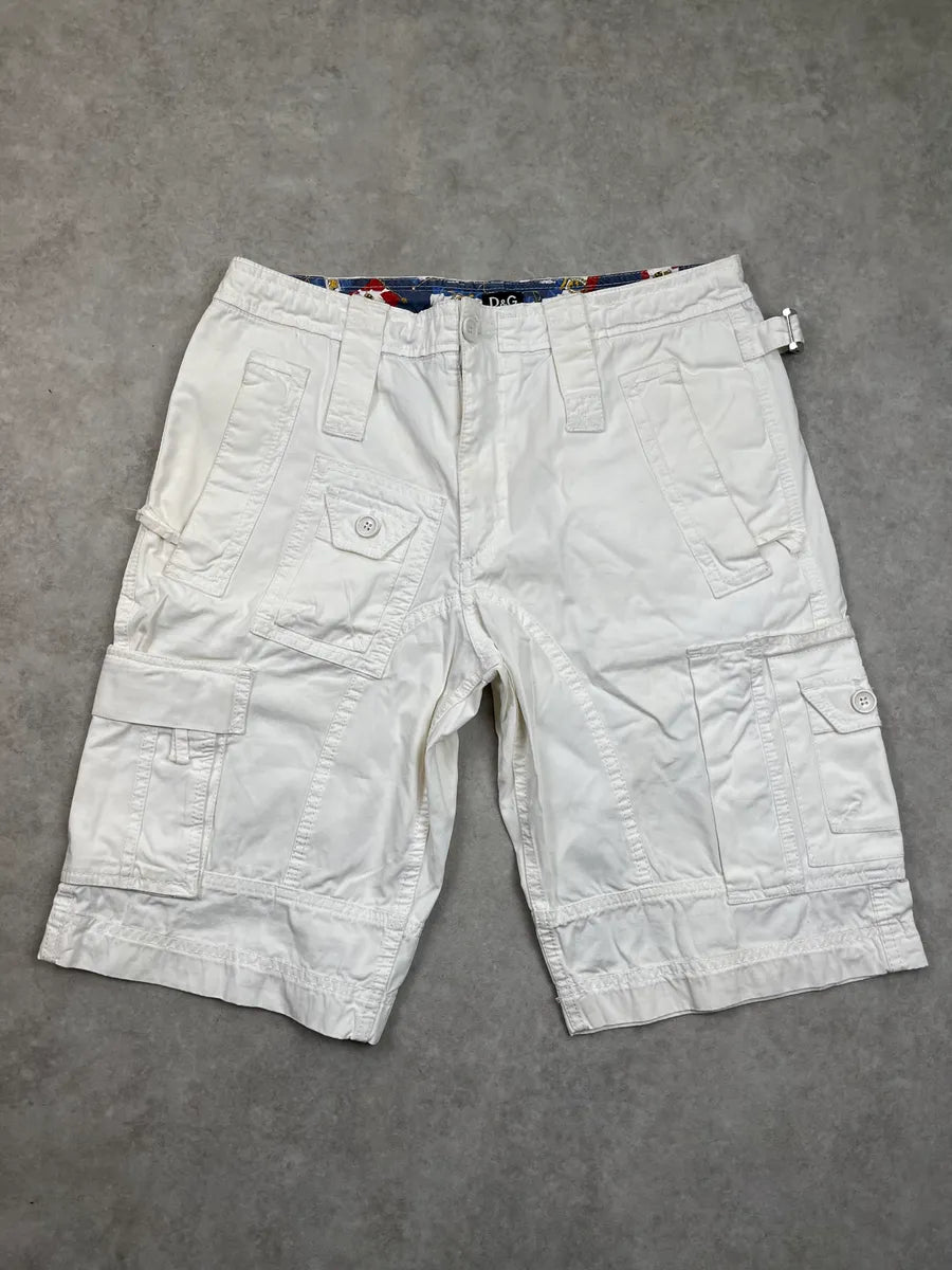 2000s Dolce & Gabbana White Cargo Shorts RzXsBMc 0