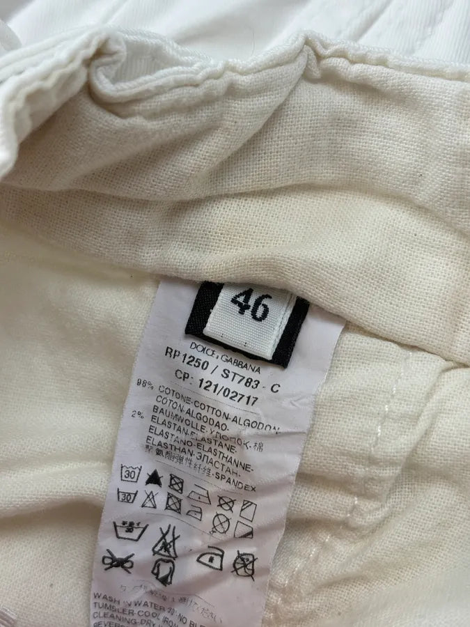 SS2004 Dolce & Gabbana White Cargo Shorts parVxgc 8