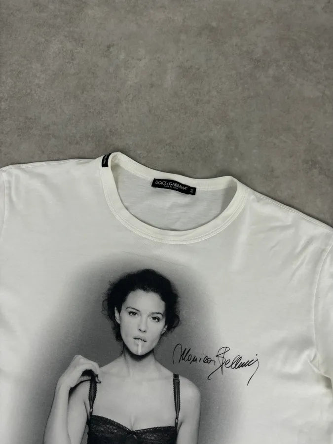 SS2010 Dolce & Gabbana White Monica Belluci Portrait T-Shirt PXrsUbi 3