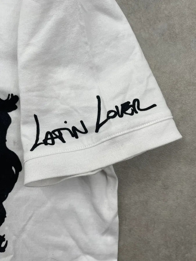 Dolce & Gabbana White Cotton Latin Lover Portrait T-Shirt lXohgHA 7