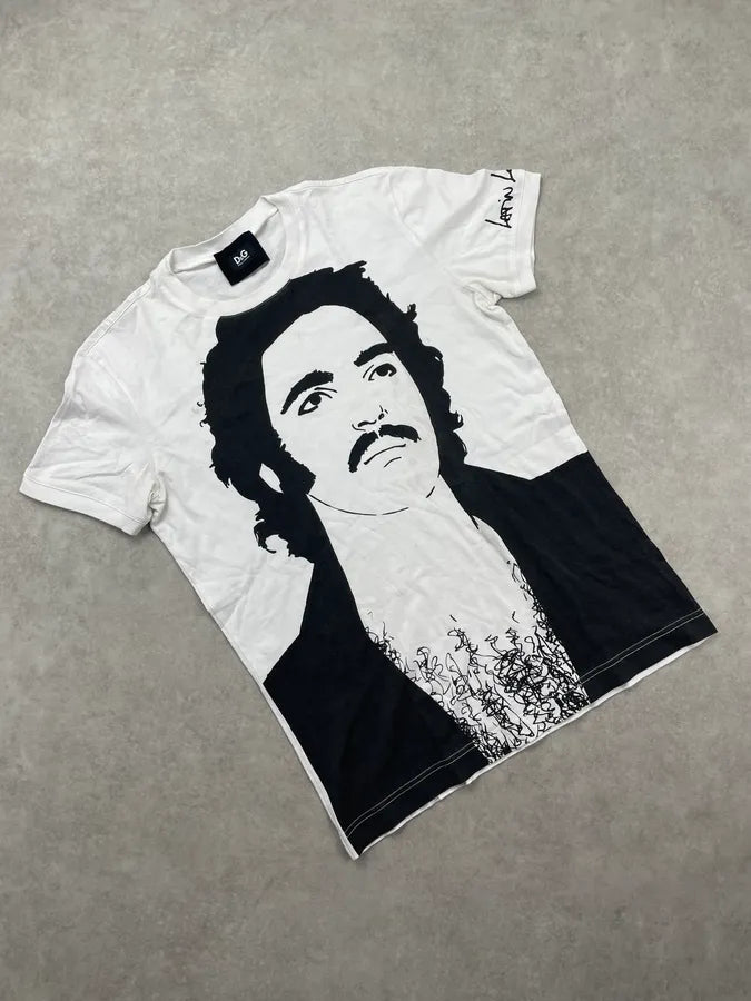 Dolce & Gabbana White Cotton Latin Lover Portrait T-Shirt lXohgHA 5