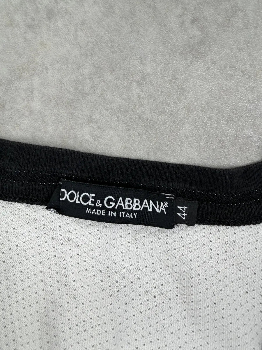 AW2006 Dolce & Gabbana White & Black Mesh Boxe Tank Top IOgcWha 4