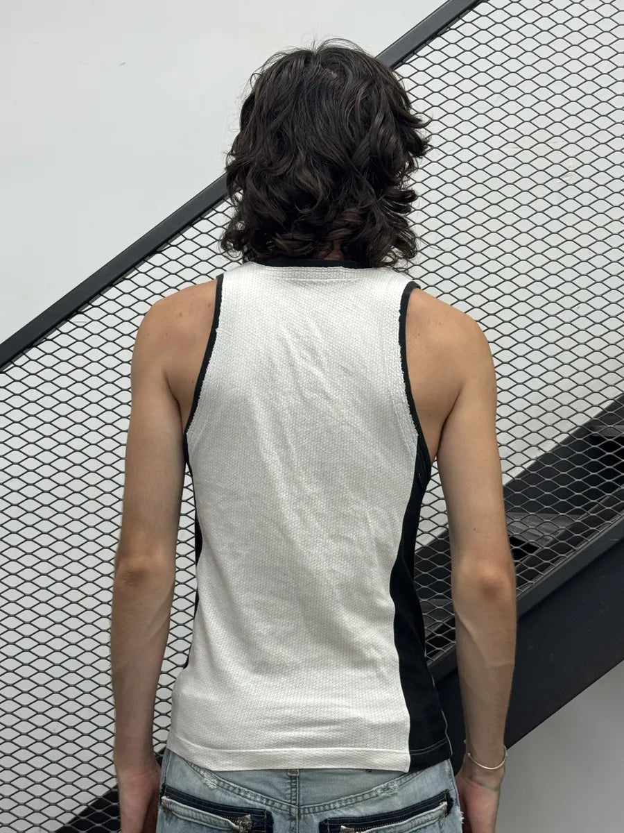 AW2006 Dolce & Gabbana White & Black Mesh Boxe Tank Top IOgcWha 2