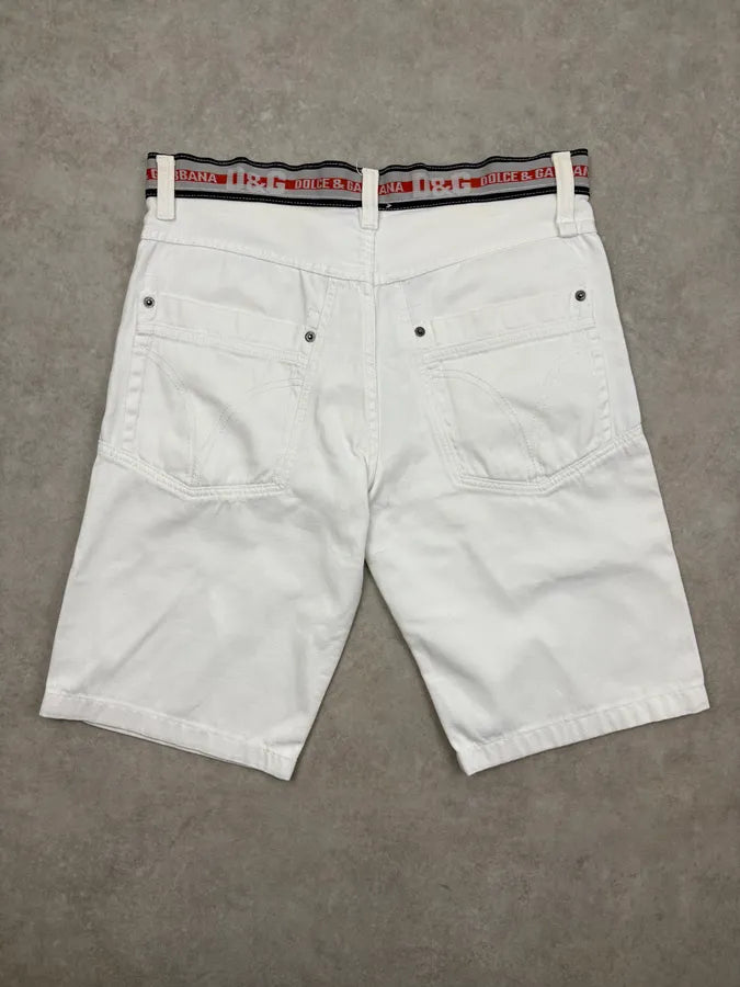 SS2003 Dolce & Gabbana White Distressed Shorts YCCTtkD 5