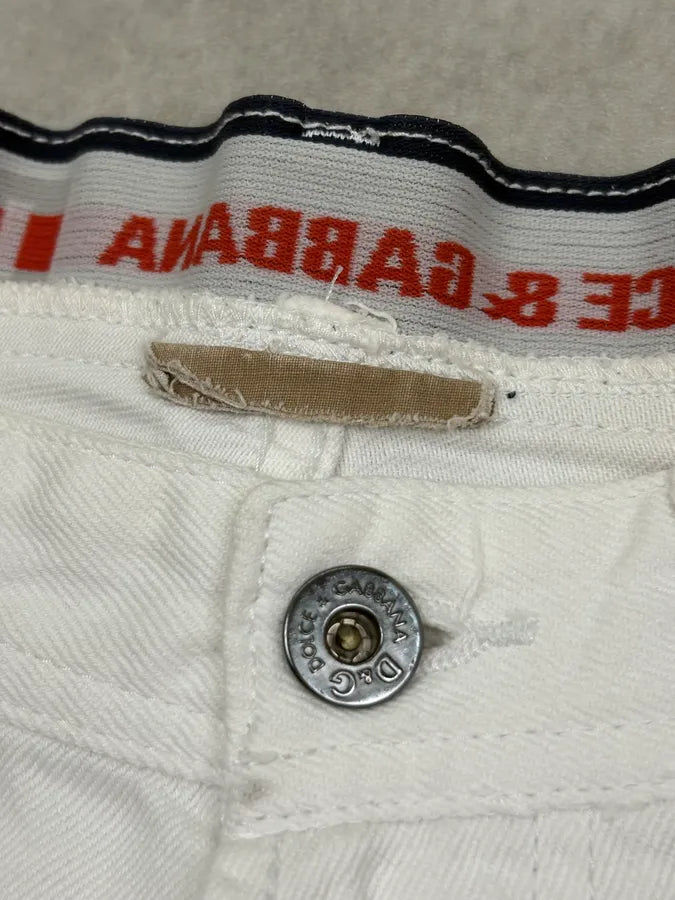 SS2003 Dolce & Gabbana White Distressed Shorts YCCTtkD 8