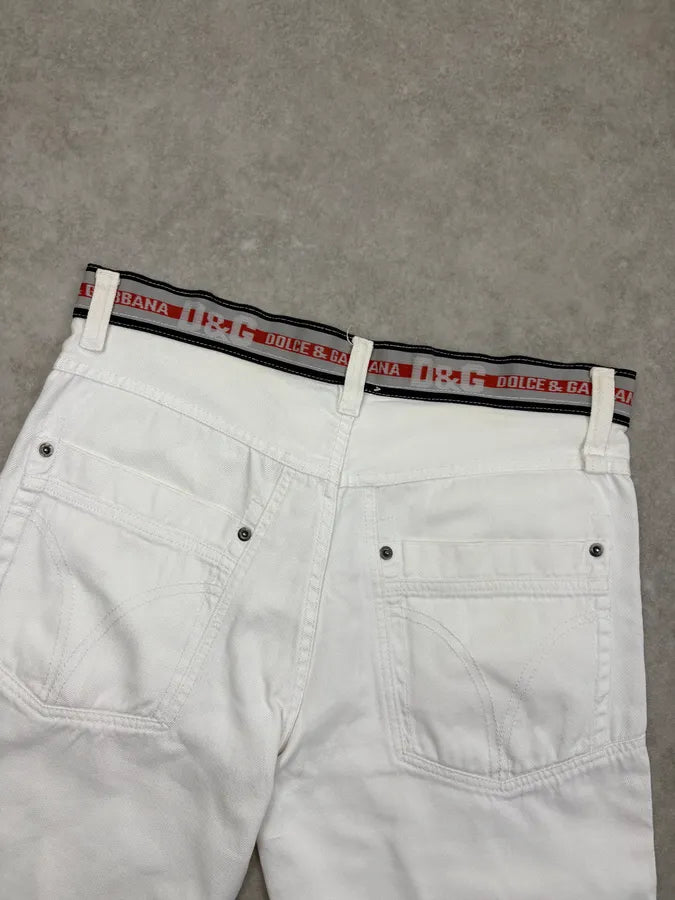 SS2003 Dolce & Gabbana White Distressed Shorts YCCTtkD 6