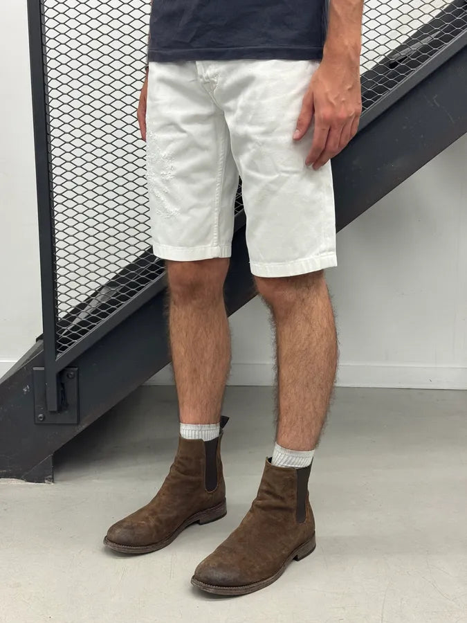 SS2003 Dolce & Gabbana White Distressed Shorts YCCTtkD 1