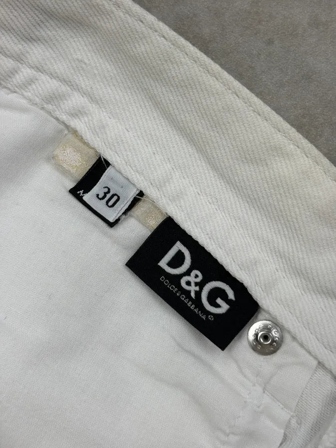SS2003 Dolce & Gabbana White Distressed Shorts YCCTtkD 10