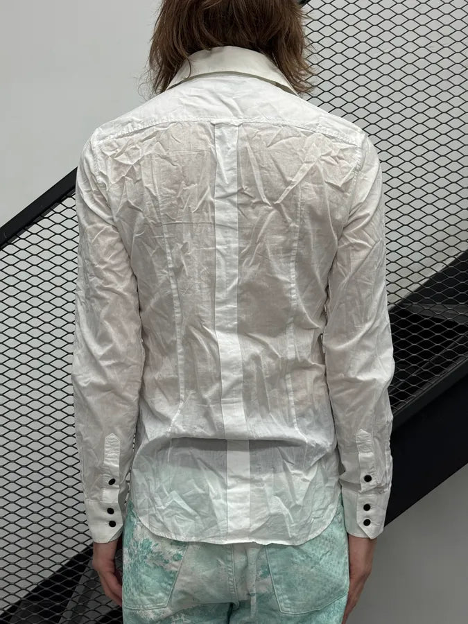 2000s Dolce & Gabbana White Pleated Button-Up Shirt vBbYamJ 3