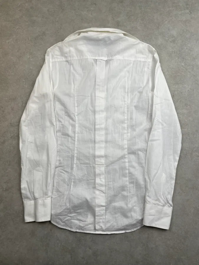 2000s Dolce & Gabbana White Pleated Button-Up Shirt vBbYamJ 1