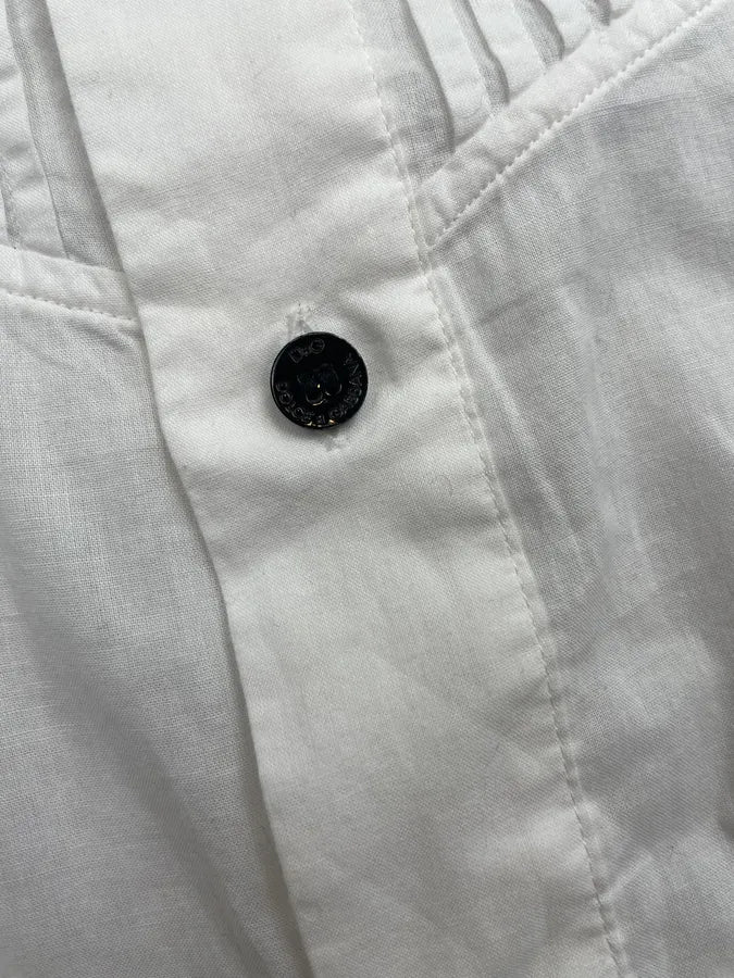 2000s Dolce & Gabbana White Pleated Button-Up Shirt vBbYamJ 6