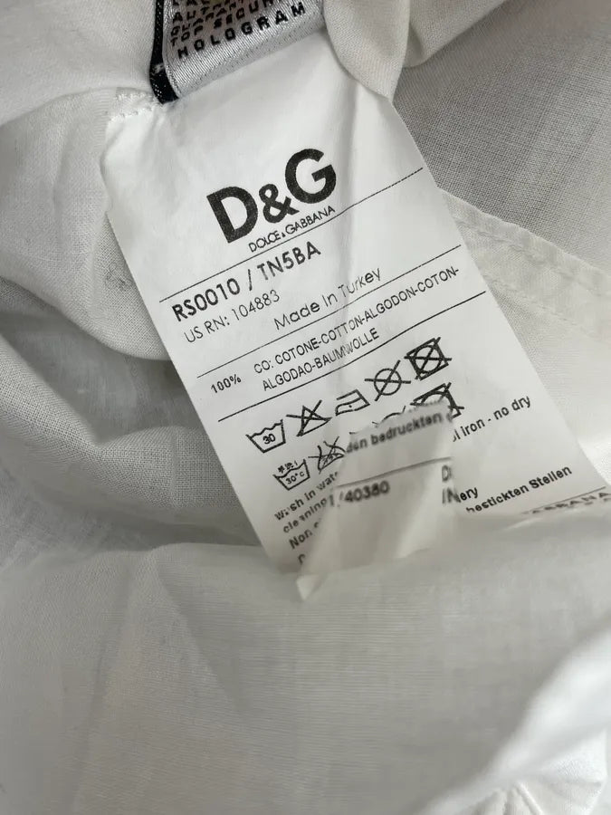 2000s Dolce & Gabbana White Pleated Button-Up Shirt vBbYamJ 7