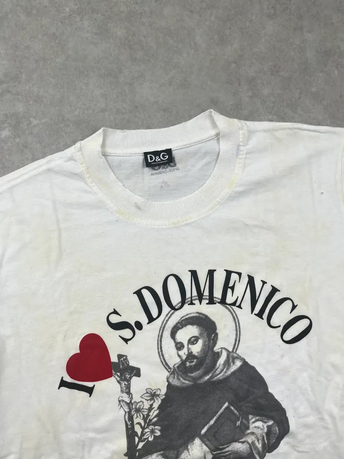 2000s Dolce & Gabbana White S.Domenico Graphic T-Shirt sxHgTpY 4