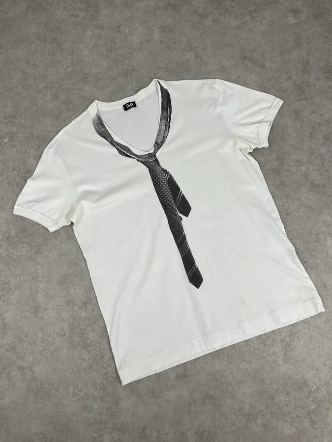 2000s Dolce & Gabbana White Tie Trompe Loeil T-Shirt CIHhFCB 3