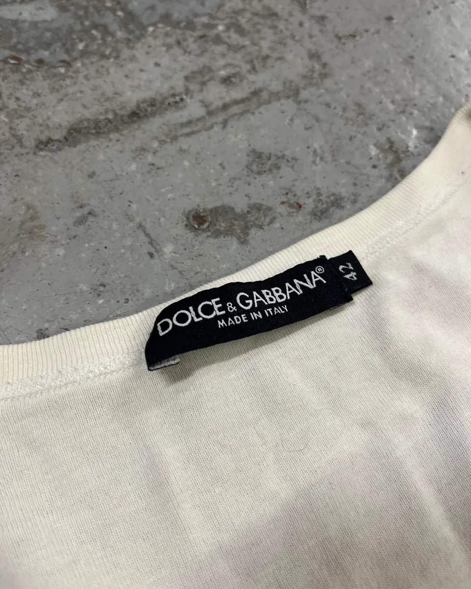 Dolce & Gabbana White Cross Embellished Tank Top osLGtyc 8