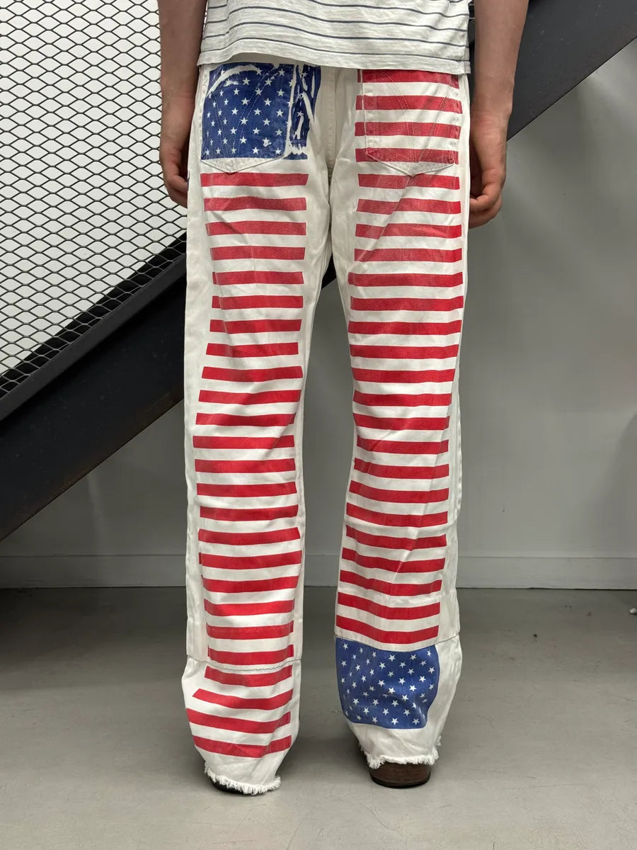 2000s Dolce & Gabbana White Denim American Flag Jeans VoqwSwk 1