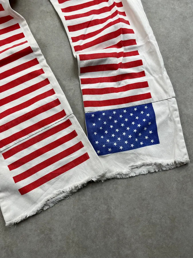 2000s Dolce & Gabbana White Denim American Flag Jeans VoqwSwk 10