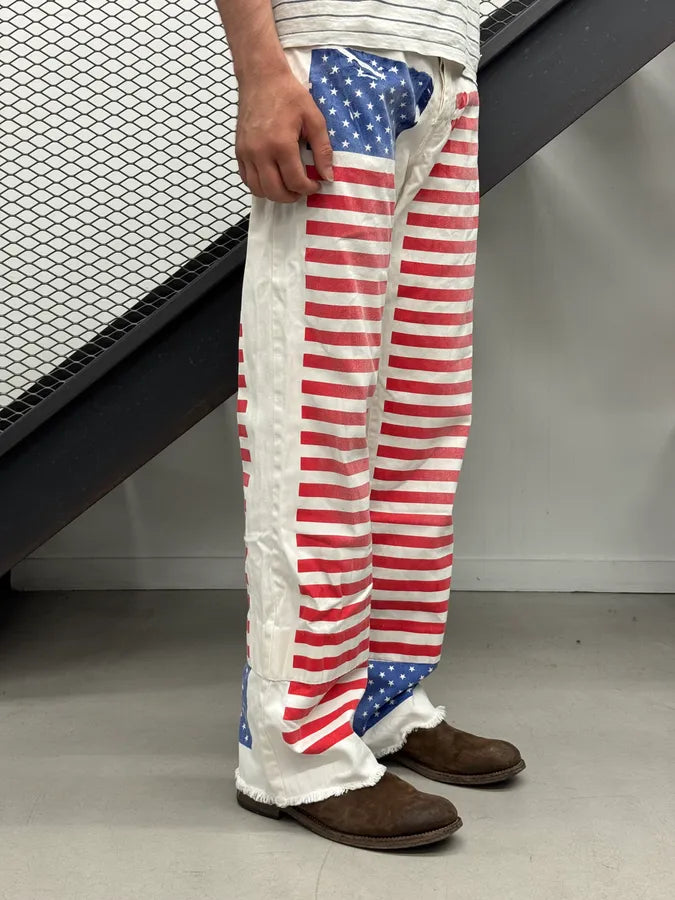 2000s Dolce & Gabbana White Denim American Flag Jeans VoqwSwk 2
