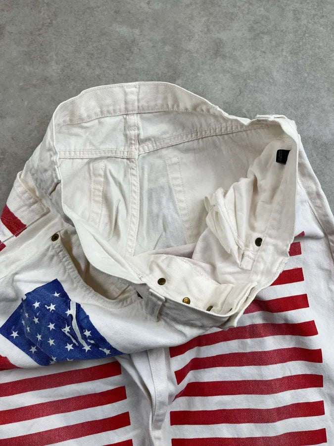 2000s Dolce & Gabbana White Denim American Flag Jeans VoqwSwk 11