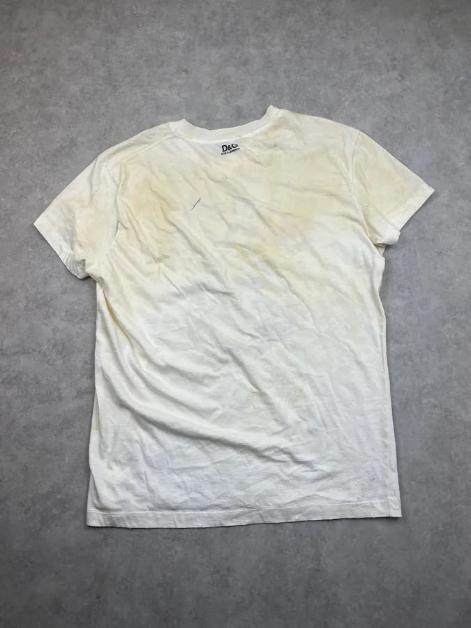 2000s Dolce & Gabbana White Holy Stefano Dirty Effect T-Shirt eRwPfLi 6