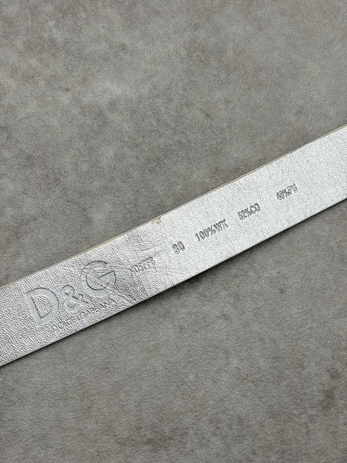 2000s Dolce & Gabbana White Leather Strawberry Belt jqAPErf 8