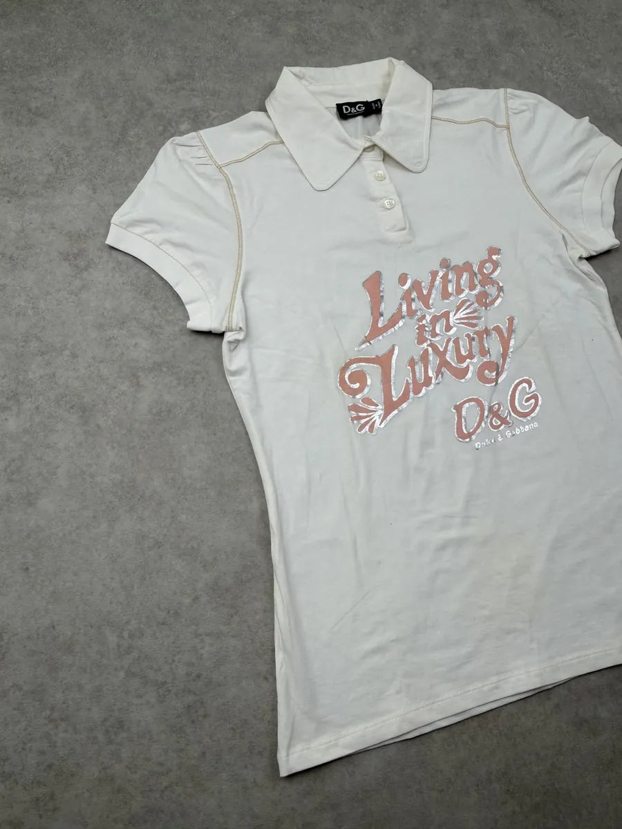 SS2006 Dolce & Gabbana White Shinny Living Polo dBvgeAE 3