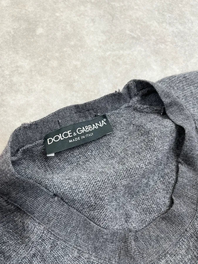 2010s Dolce & Gabbana Grey Minimalist Sweater eMCPqkn 8