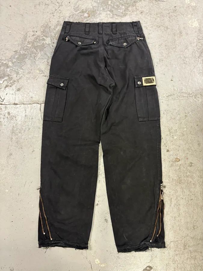AW2002 Dolce & Gabbana Black Dual Zip Cuffs Cargo Pants qGmKOgX 6