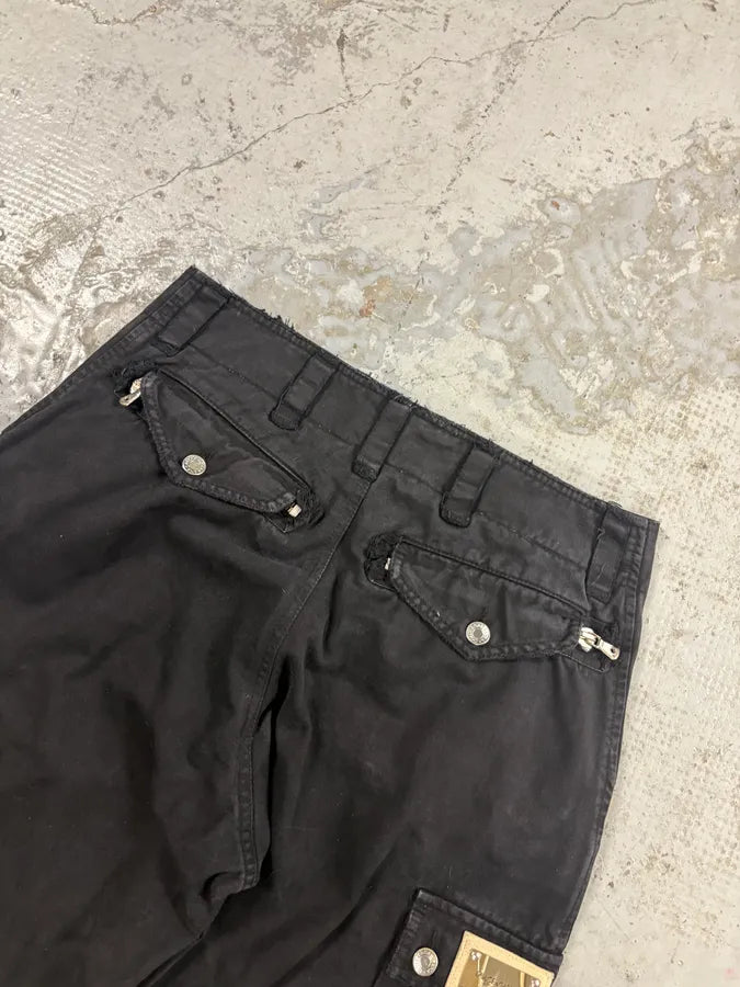 AW2002 Dolce & Gabbana Black Dual Zip Cuffs Cargo Pants qGmKOgX 7