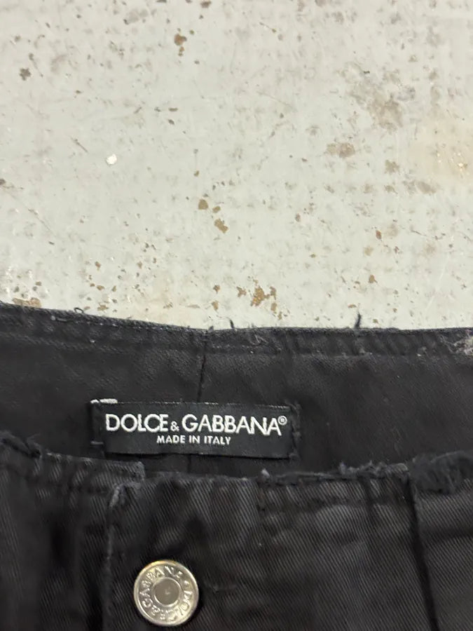 AW2002 Dolce & Gabbana Black Dual Zip Cuffs Cargo Pants qGmKOgX 5