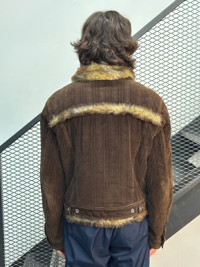 AW2001 Dolce & Gabbana Brown Faux Fur Corduroy Jacket  IIvaFcz 2