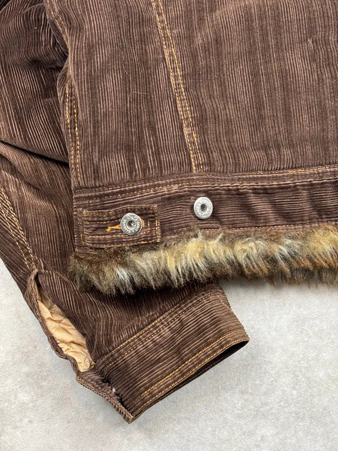 AW2001 Dolce & Gabbana Brown Faux Fur Corduroy Jacket  IIvaFcz 8