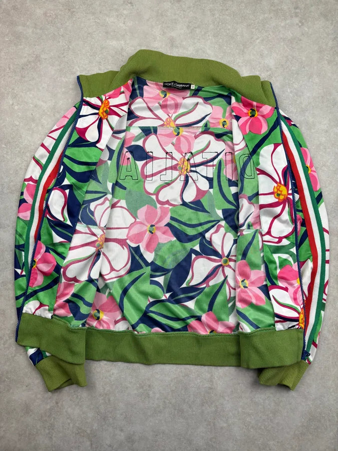 2000s Dolce & Gabbana Green Floral Zip-up Jacket  AAFNzxU 6
