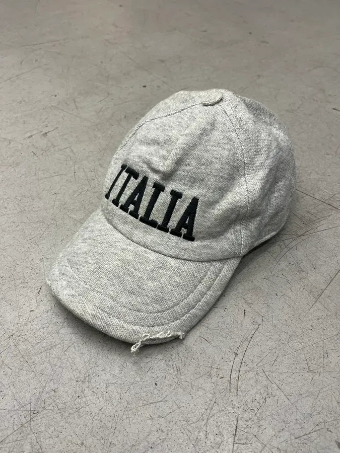 Dolce & Gabbana Grey Distressed Italia Logo Cap xrQQoFa 3