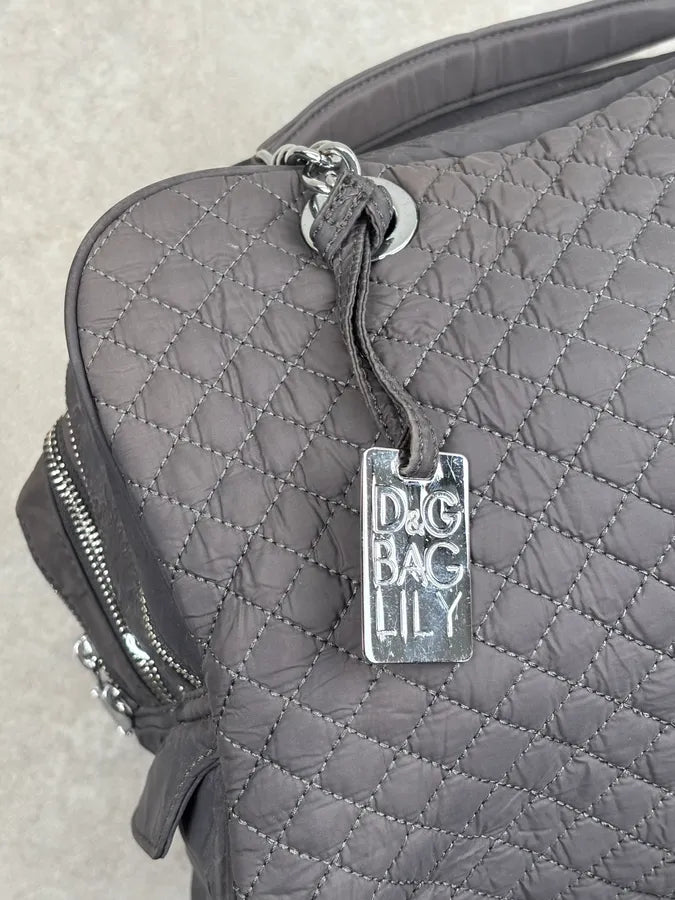 AW2010 Dolce Gabbana Grey Lily Glam Bag  Voiqsyw 7