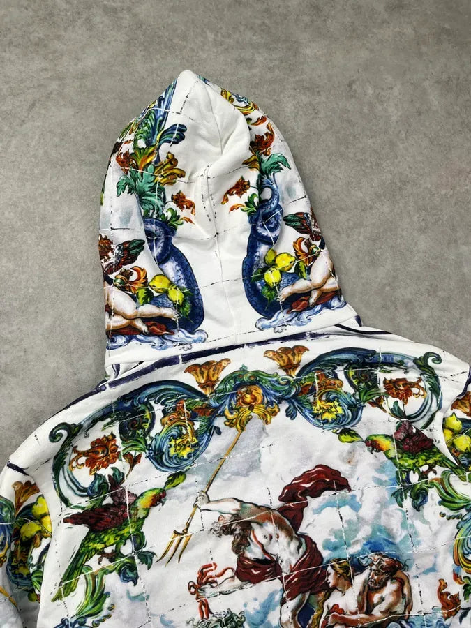 Dolce & Gabbana White Hoodie Mythological Figures Paintings kDagLdW 5