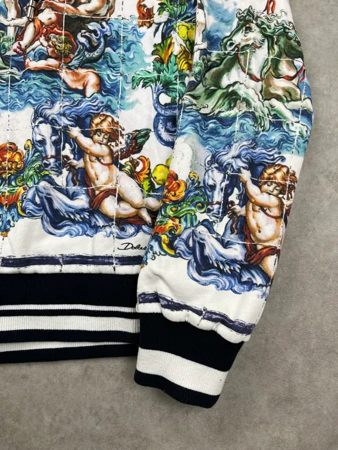 Dolce & Gabbana White Hoodie Mythological Figures Paintings kDagLdW 6