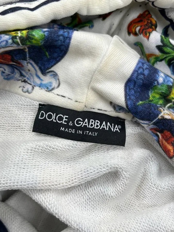 Dolce & Gabbana White Hoodie Mythological Figures Paintings kDagLdW 8