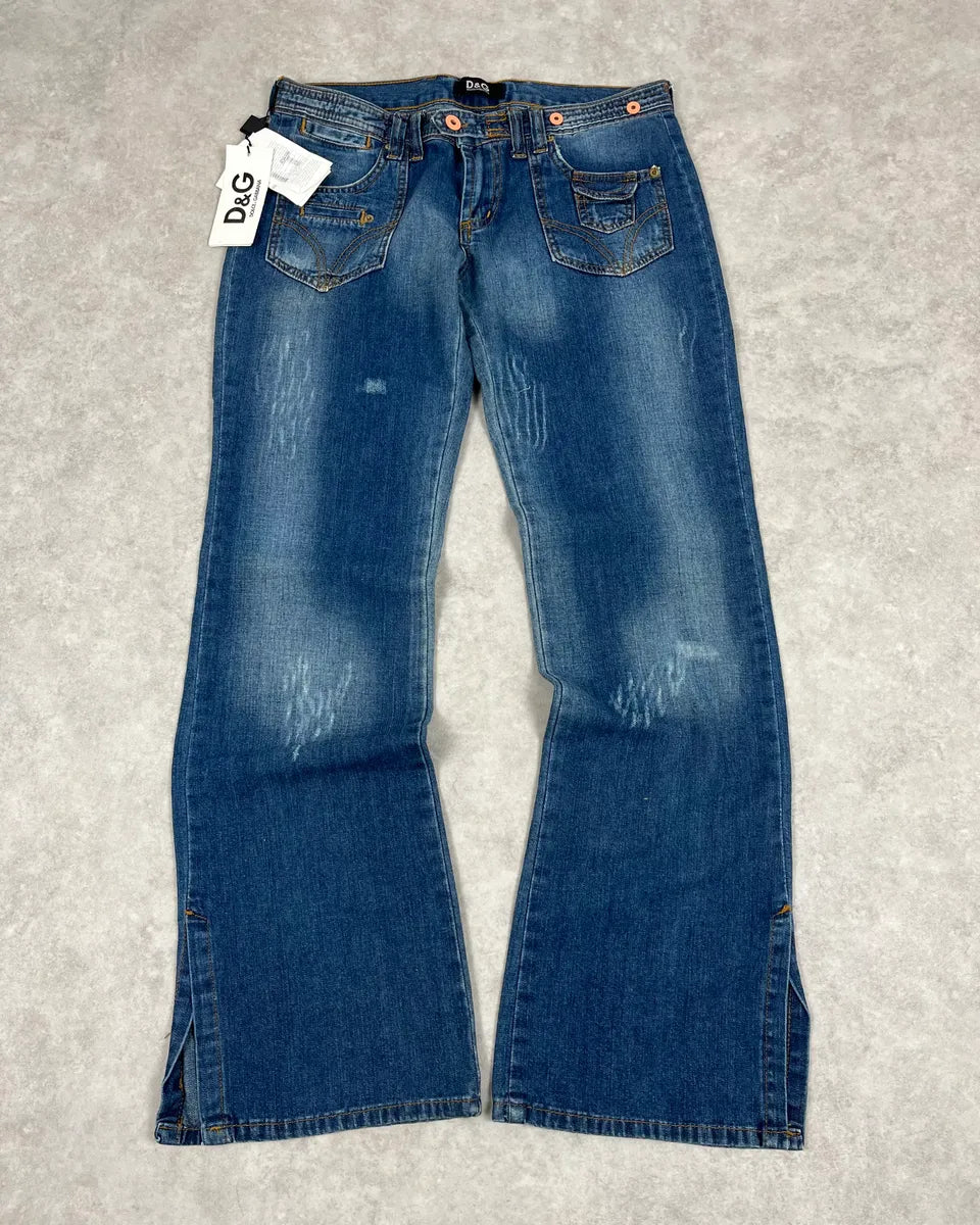 Dolce & Gabbana Straight Low Waist Blue Denim Jeans VFjopYe 0