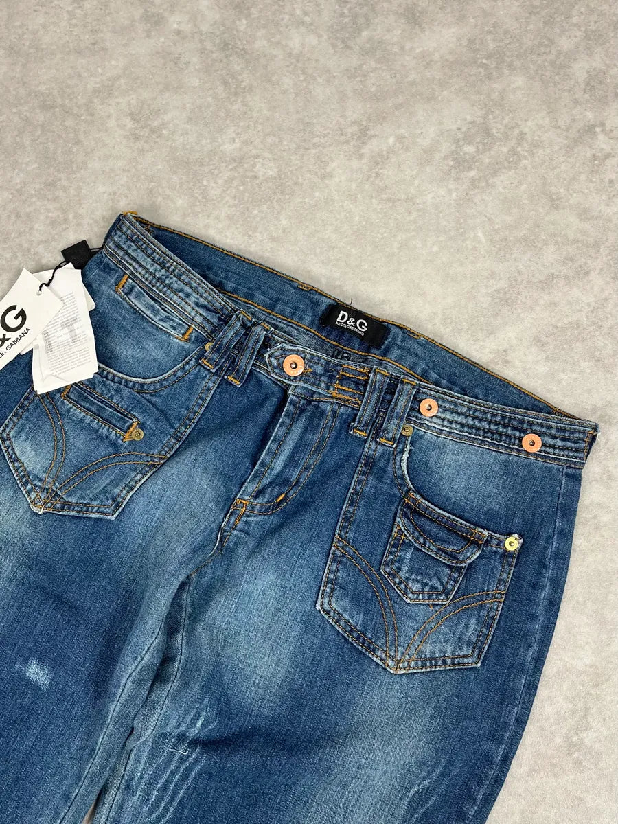Dolce & Gabbana Straight Low Waist Blue Denim Jeans VFjopYe 5