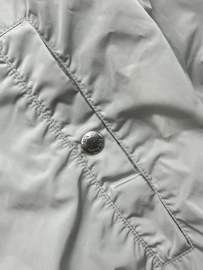 SS2006 Prada Grey Redlined Soft Windbreaker Jacket Kfskfio 8