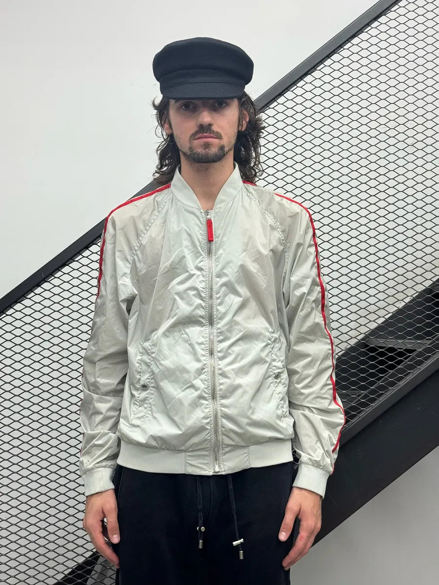SS2006 Prada Grey Redlined Soft Windbreaker Jacket Kfskfio 1