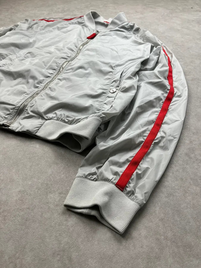 SS2006 Prada Grey Redlined Soft Windbreaker Jacket Kfskfio 4