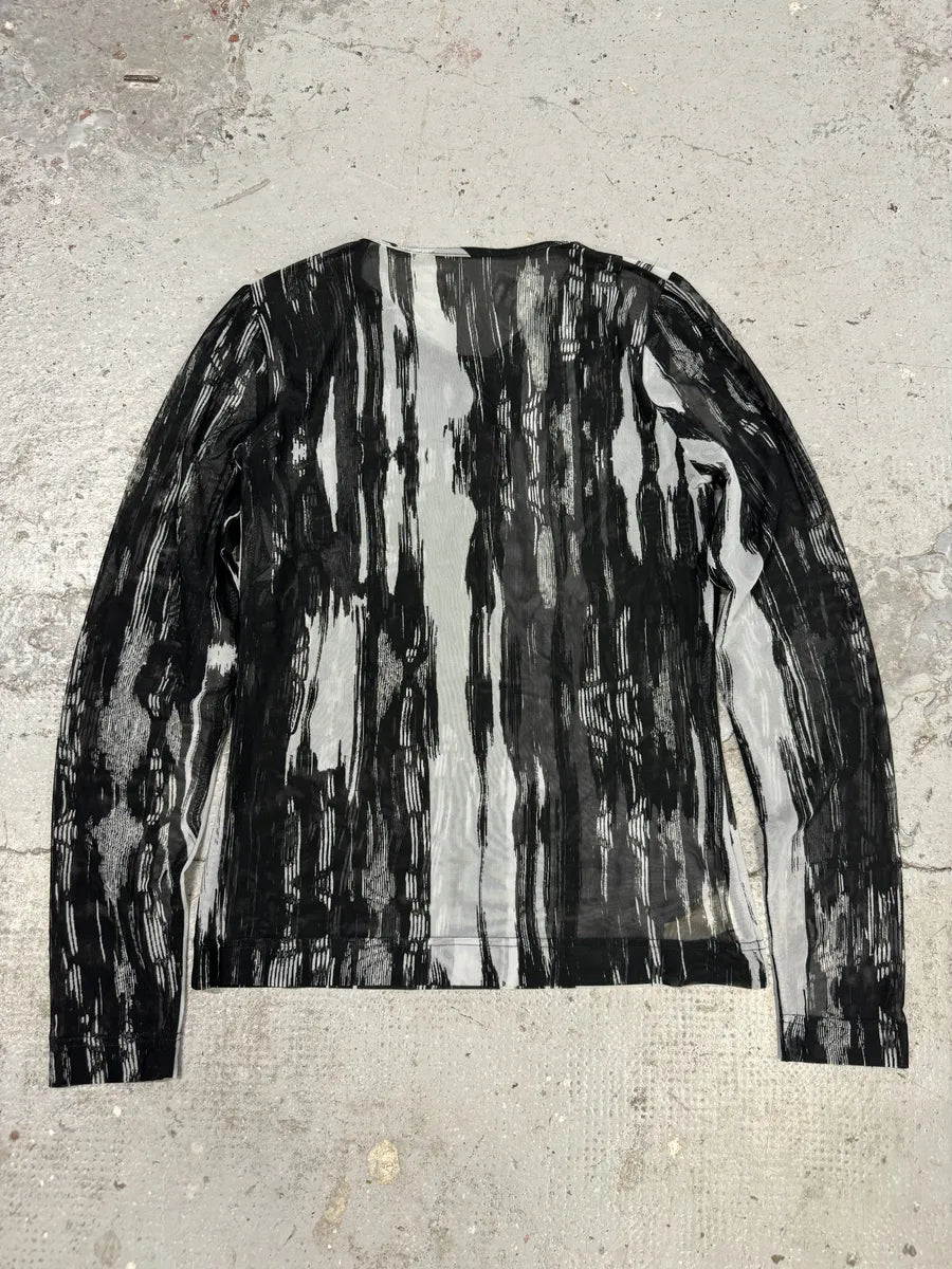 Dries Van Noten Abstract Black Nylon Mesh Top uGrKFTj 1