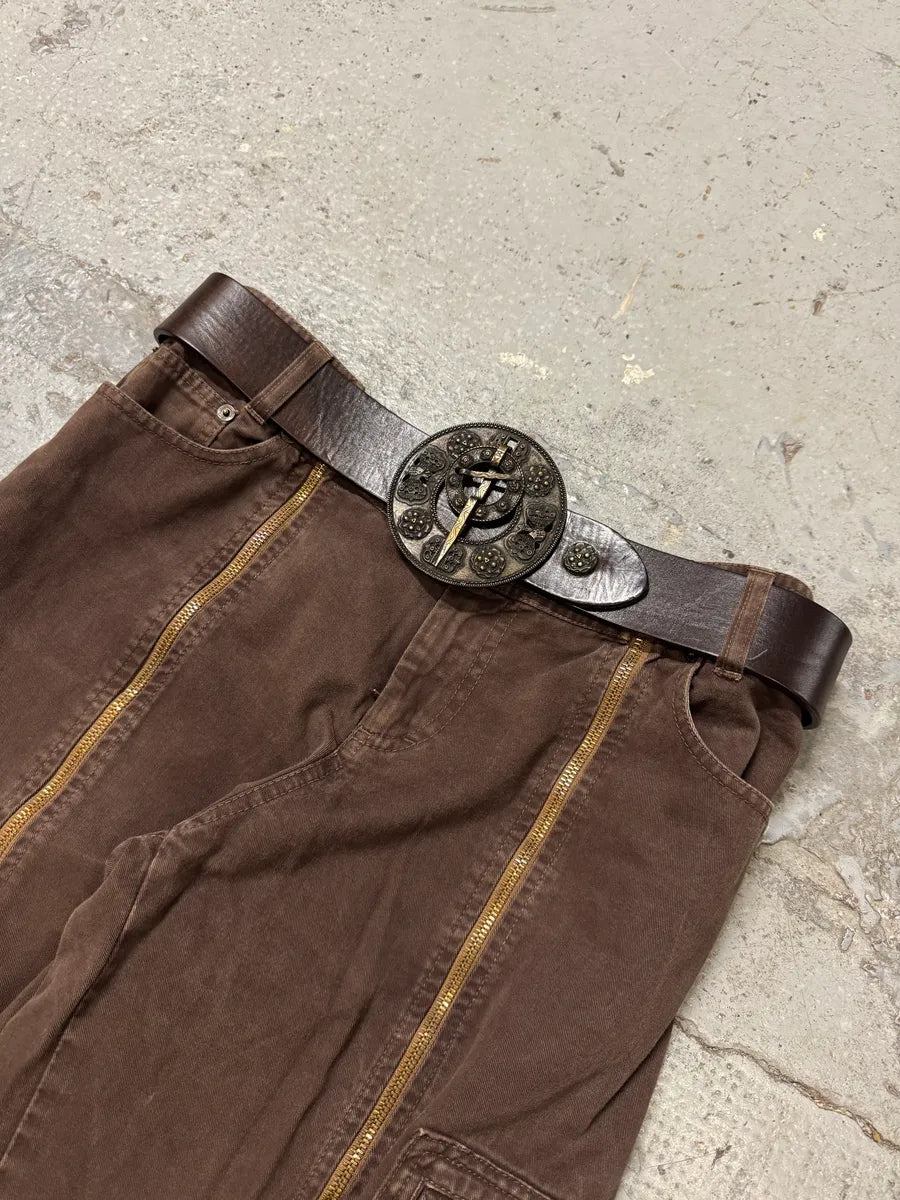 Dries Van Noten Antique Sword Buckle Leather Belt MfHwHTC 1