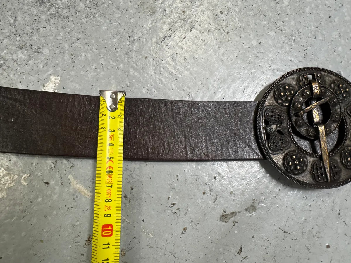 Dries Van Noten Antique Sword Buckle Leather Belt MfHwHTC 12