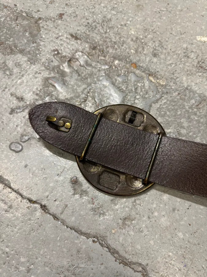 Dries Van Noten Antique Sword Buckle Leather Belt MfHwHTC 7