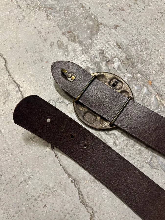 Dries Van Noten Antique Sword Buckle Leather Belt MfHwHTC 8