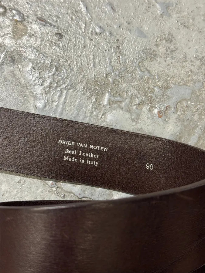 Dries Van Noten Antique Sword Buckle Leather Belt MfHwHTC 9